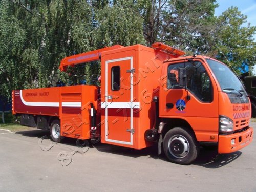 Дорожный мастер ISUZU NPR75L 7-ми местная кабина с КМУ